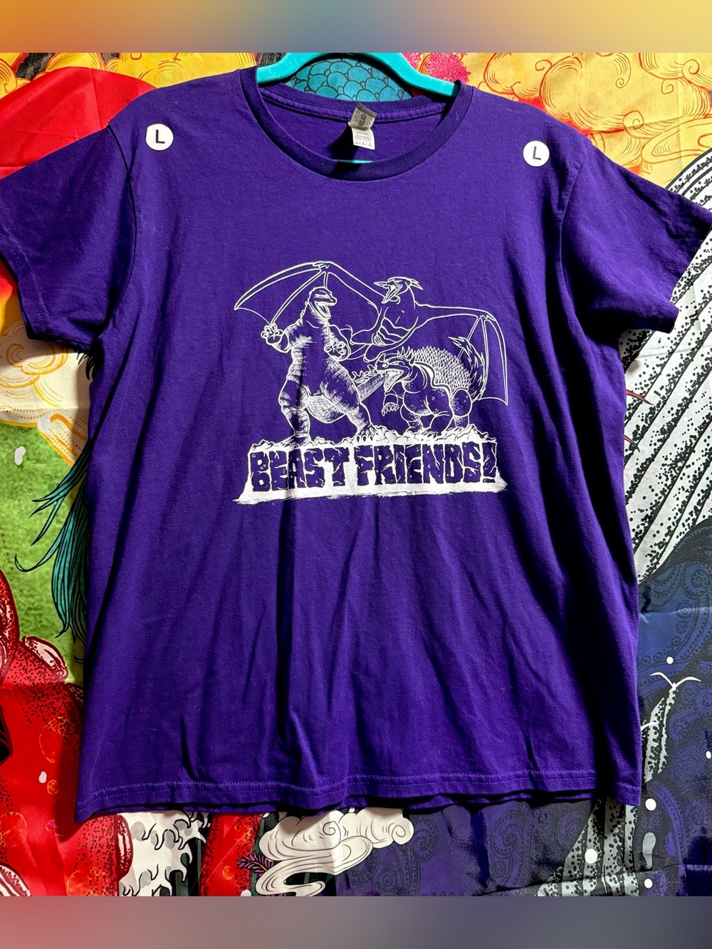 Vintage 90s Godzilla Fighting Rodan Beast Friends Size L